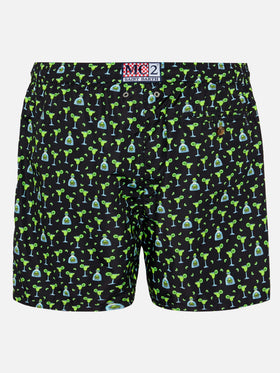 Lightweight fabric swim shorts Lighting with margarita print