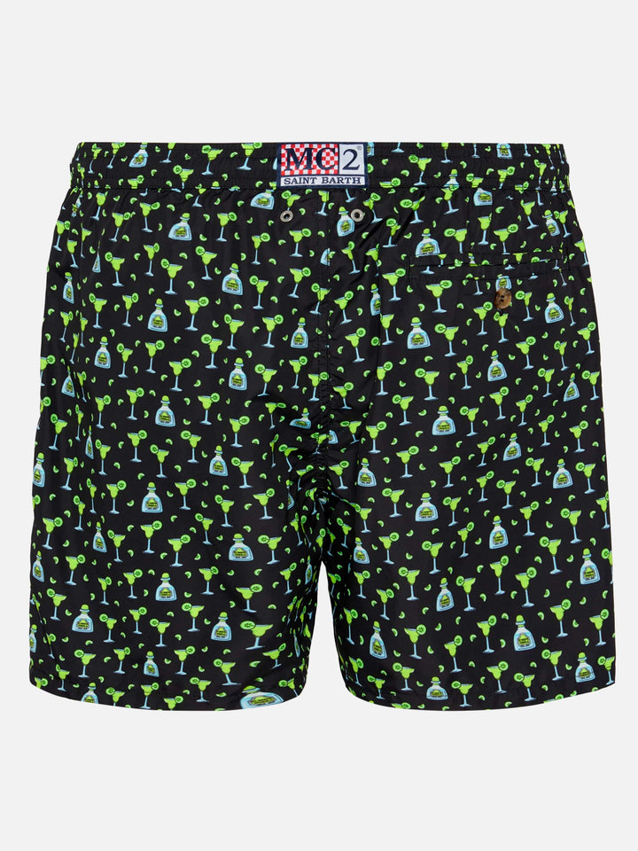 Lightweight fabric swim shorts Lighting with margarita print
