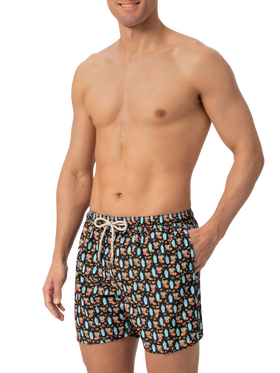 Lightweight fabric swim shorts Lighting with negroni print