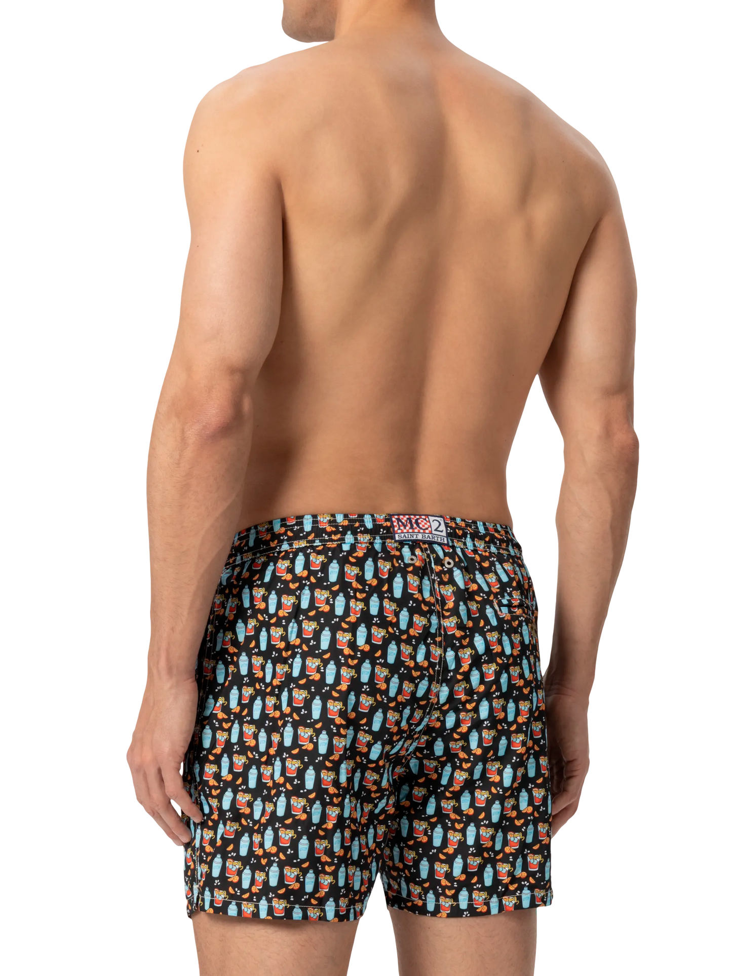 Lightweight fabric swim shorts Lighting with negroni print