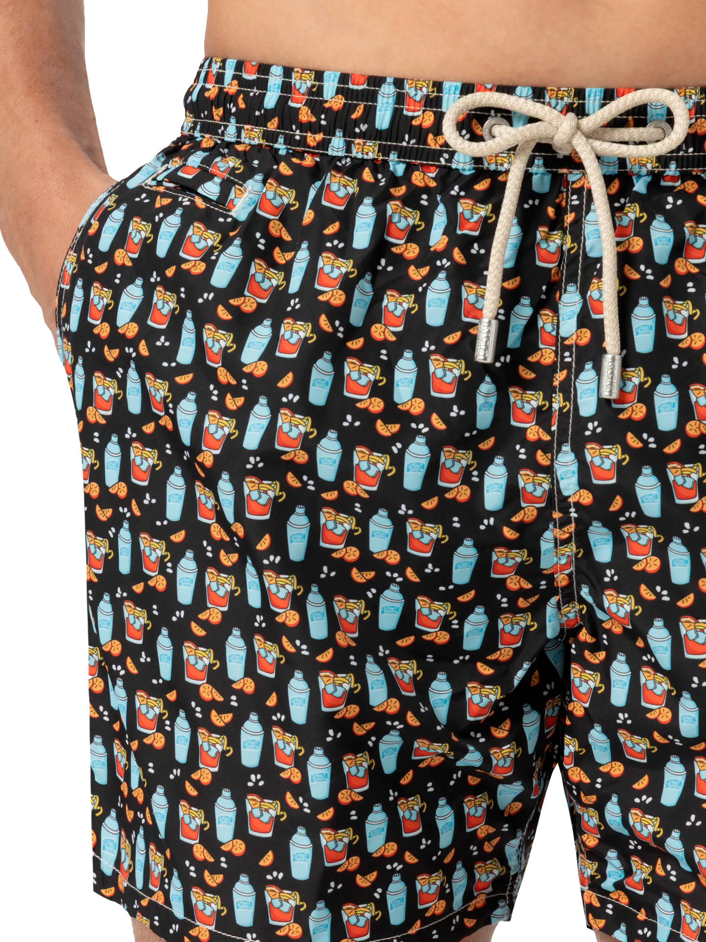 Lightweight fabric swim shorts Lighting with negroni print