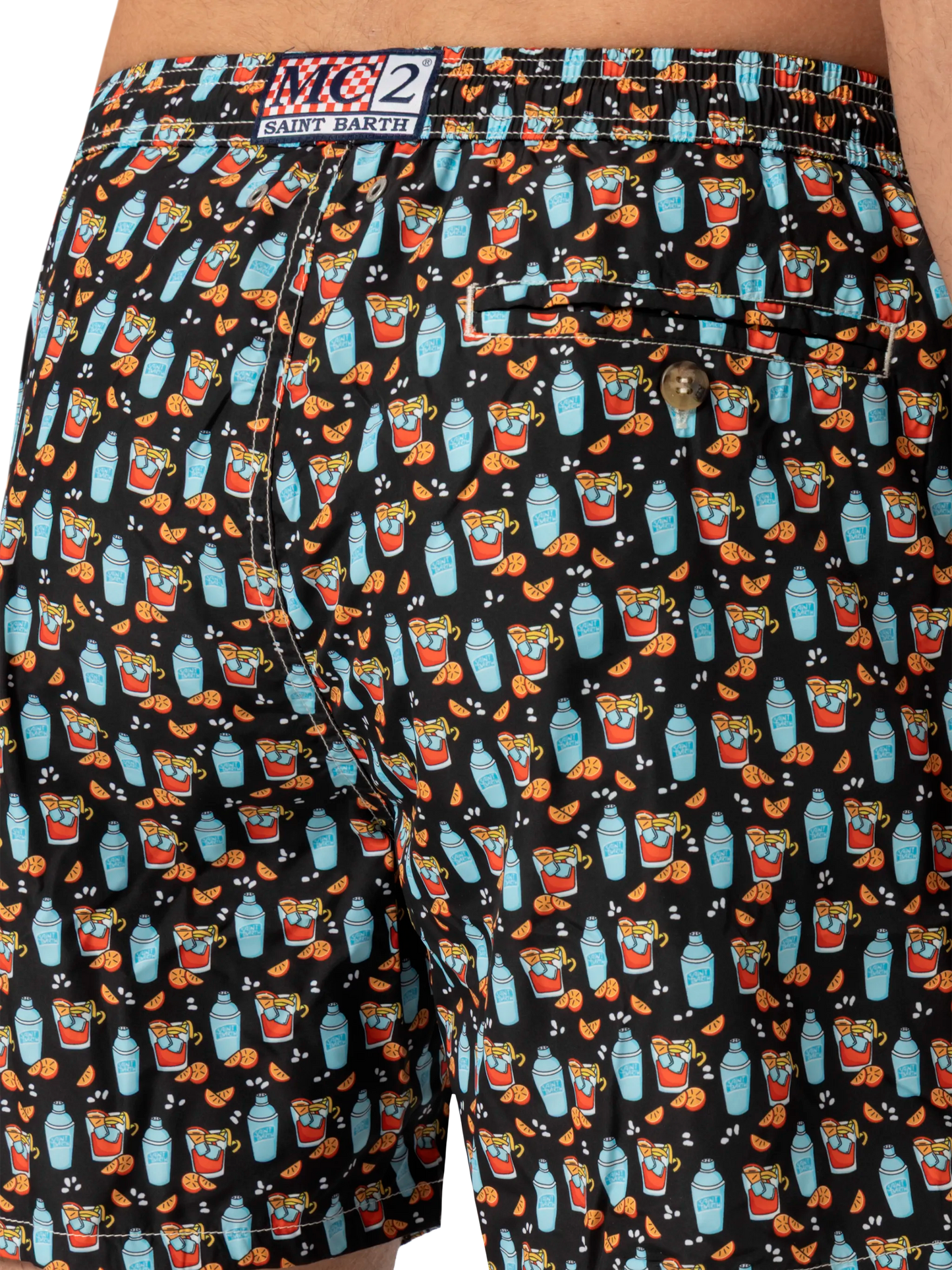 Lightweight fabric swim shorts Lighting with negroni print