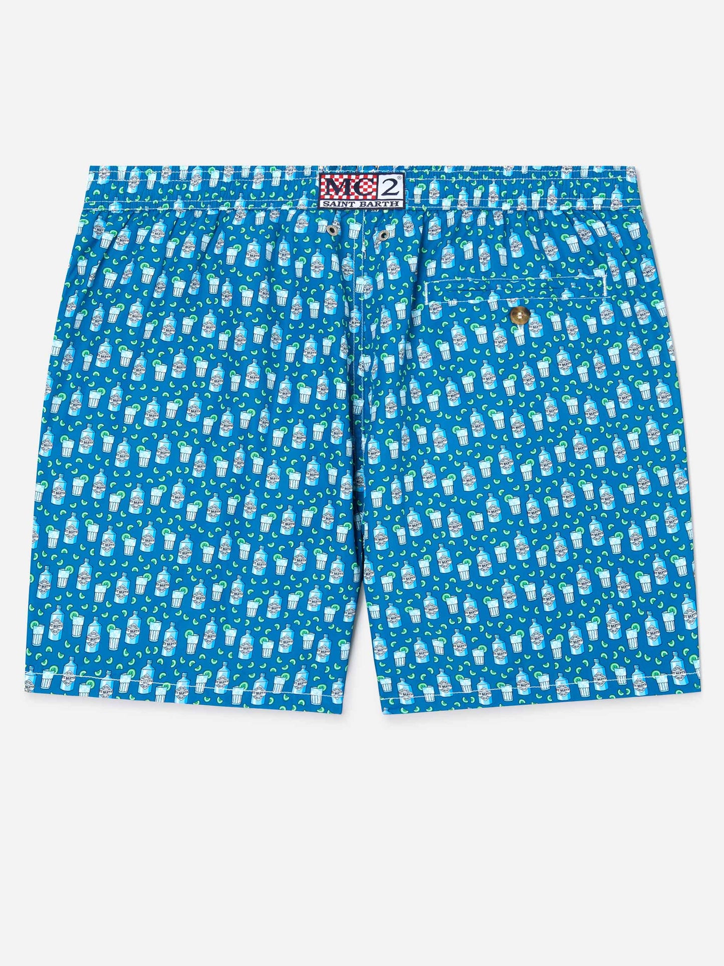 Badeshorts aus leichtem Stoff „Lighting“ mit Gin-Tonic-Print