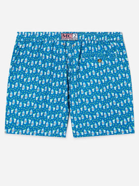 Badeshorts aus leichtem Stoff „Lighting“ mit Gin-Tonic-Print