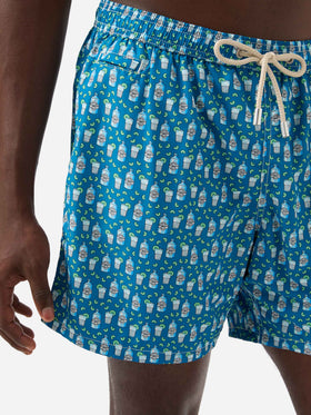 Badeshorts aus leichtem Stoff „Lighting“ mit Gin-Tonic-Print