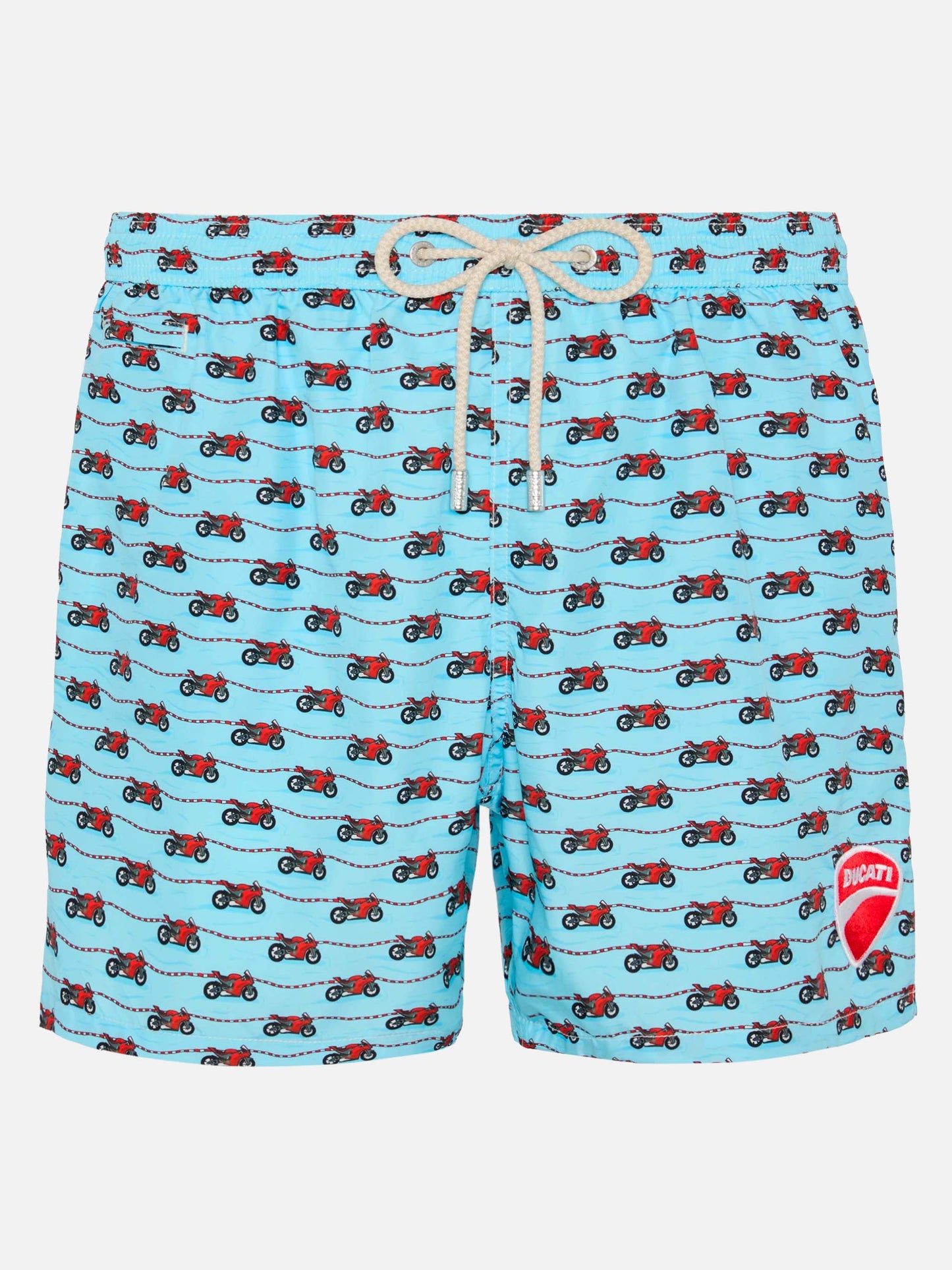 Lightweight fabric swim shorts Lighting with Ducati print | DUCATI MOTOR SPECIAL EDITION