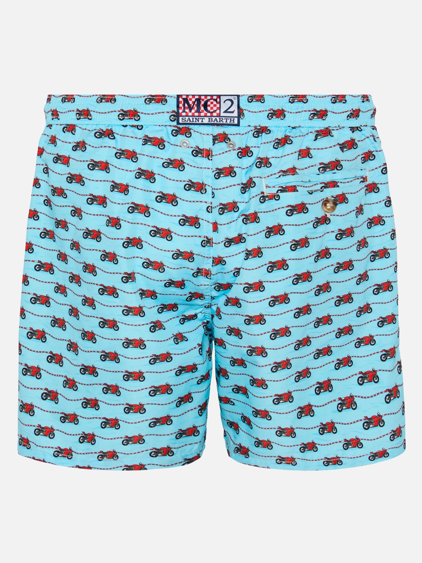 Lightweight fabric swim shorts Lighting with Ducati print | DUCATI MOTOR SPECIAL EDITION