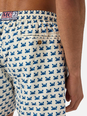 White Lighting Micro swim shorts with crab all-over print