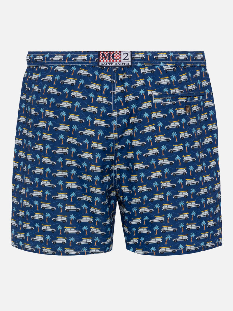 Lightweight fabric swim shorts Lighting with Panda car print | FIAT SPECIAL EDITION