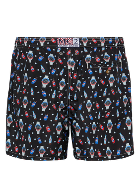 Lightweight fabric swim shorts Lighting with watch print