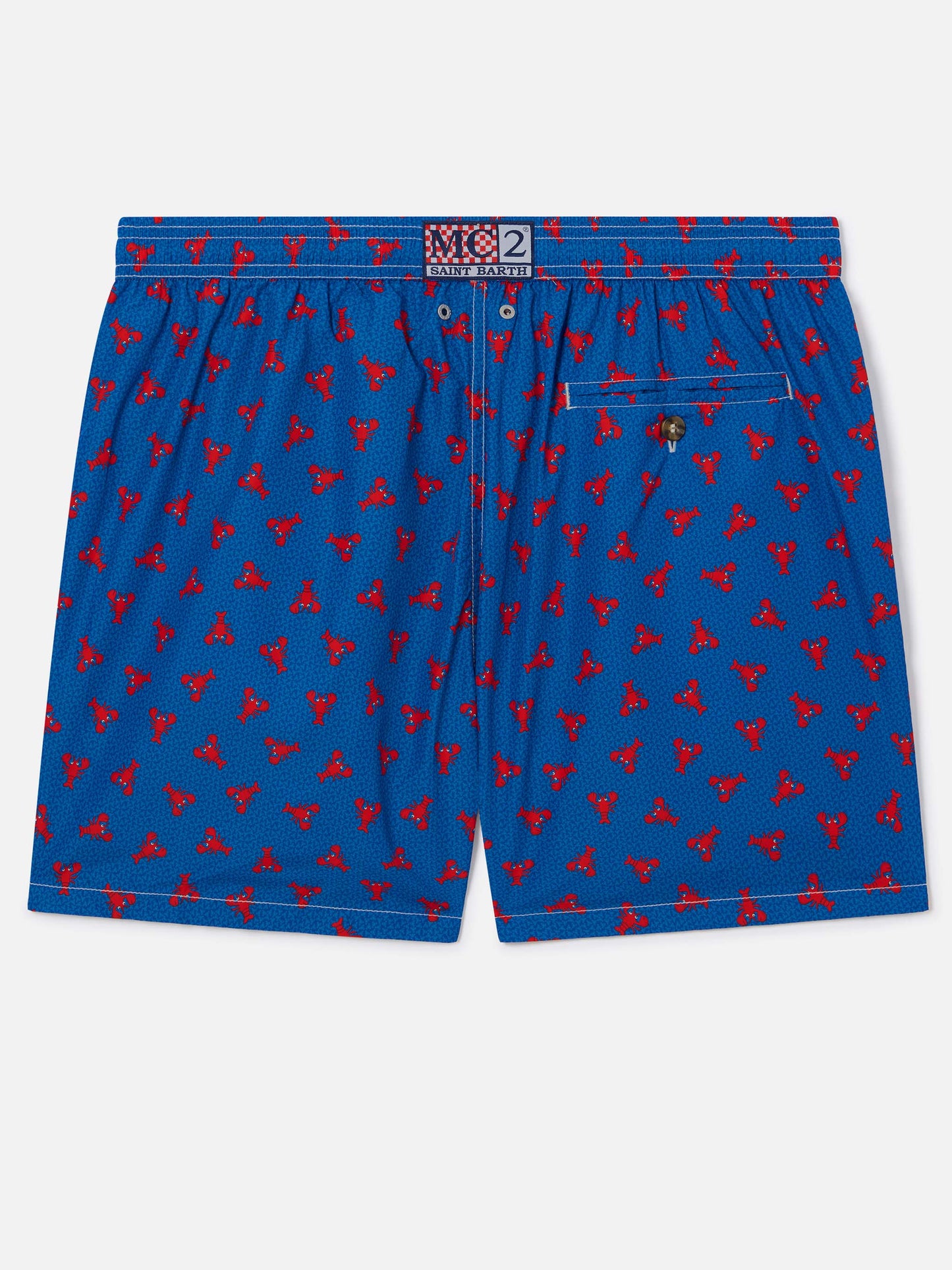 Navy Lighting Micro swim shorts with mini lobster all-over print