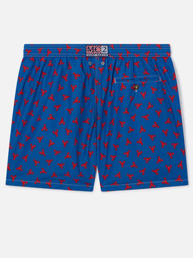 Navy Lighting Micro swim shorts with mini lobster all-over print