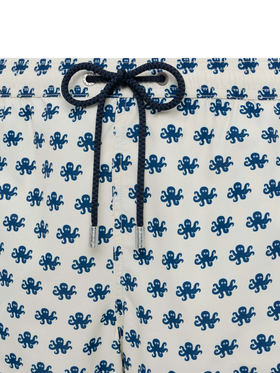 Lightweight fabric swim shorts Lighting with octopus print