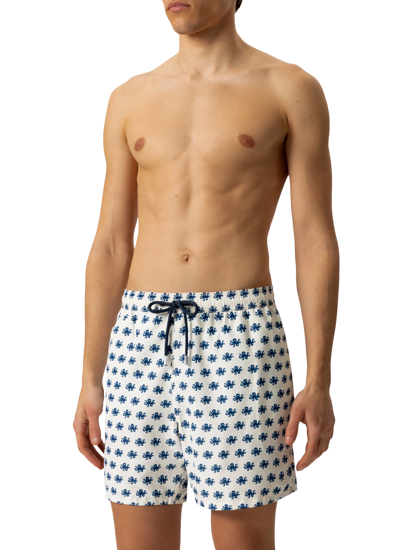 Lightweight fabric swim shorts Lighting with octopus print