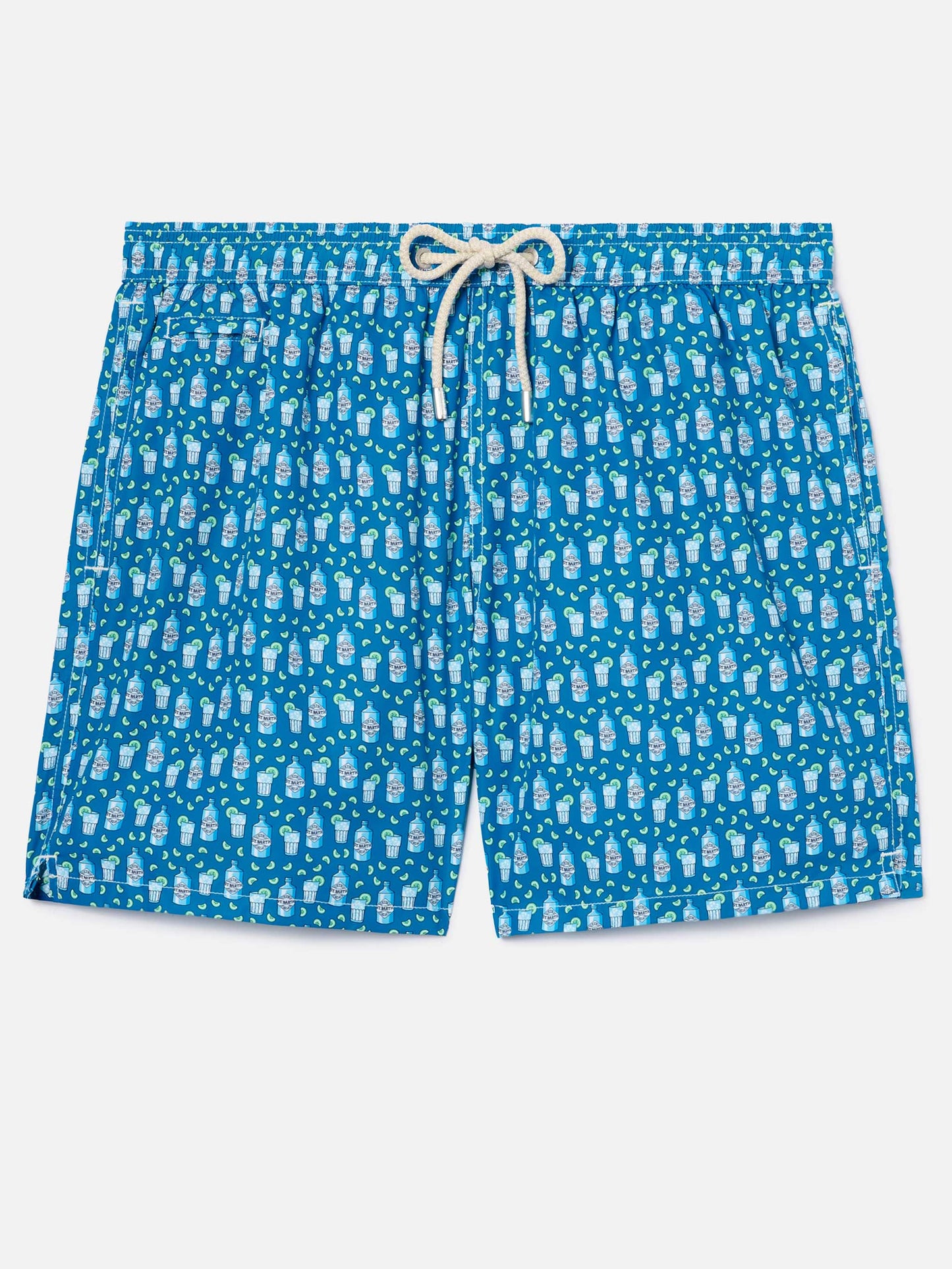 Shorts mare Lighting Micro azzurro con stampa cocktail