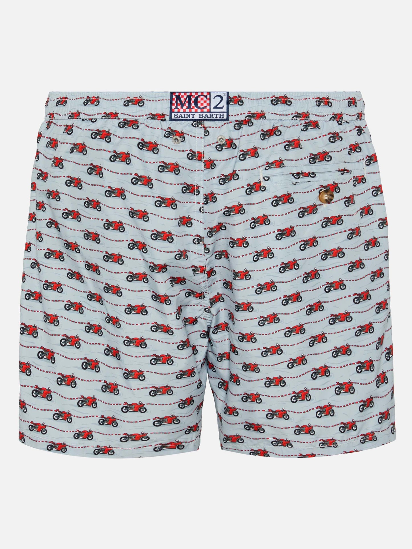 Lightweight fabric swim shorts Lighting with Ducati print | DUCATI MOTOR SPECIAL EDITION