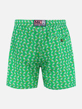 Man lightweight fabric swim-shorts Lighting Micro Fantasy with tennis print