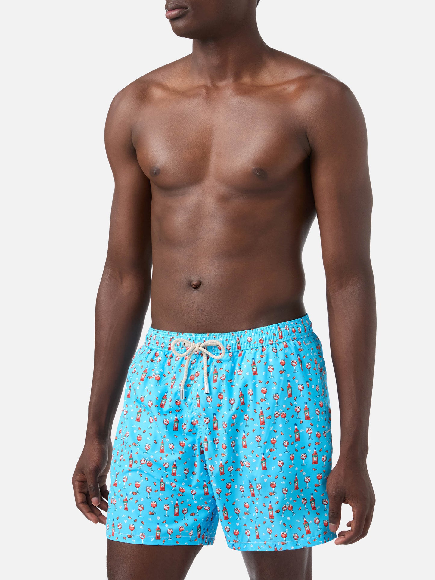 Lightweight fabric swim shorts Lighting with Aperol spritz print | APEROL SPECIAL EDITION