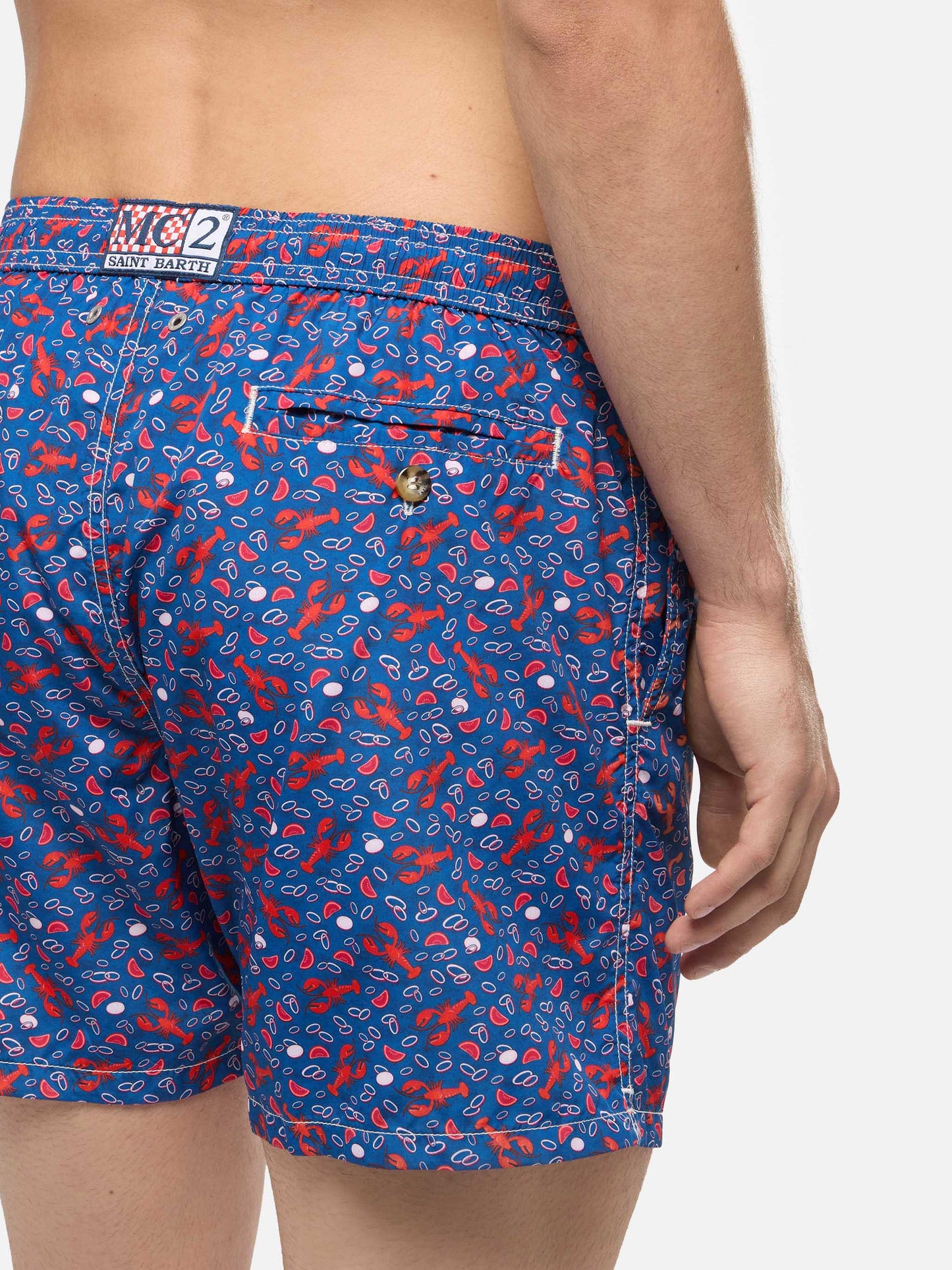 Bañador de tejido ligero Lighting con estampado de langostas 