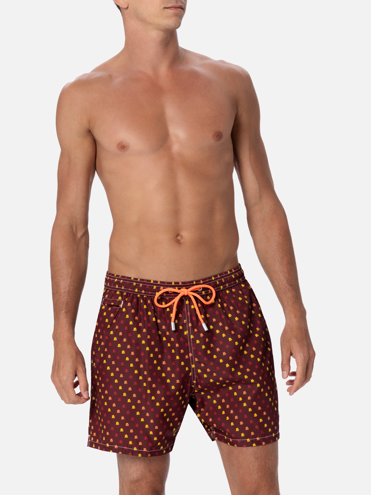 Lightweight fabric swim-shorts Lighting with Roma print | AS ROMA SPECIAL EDITION