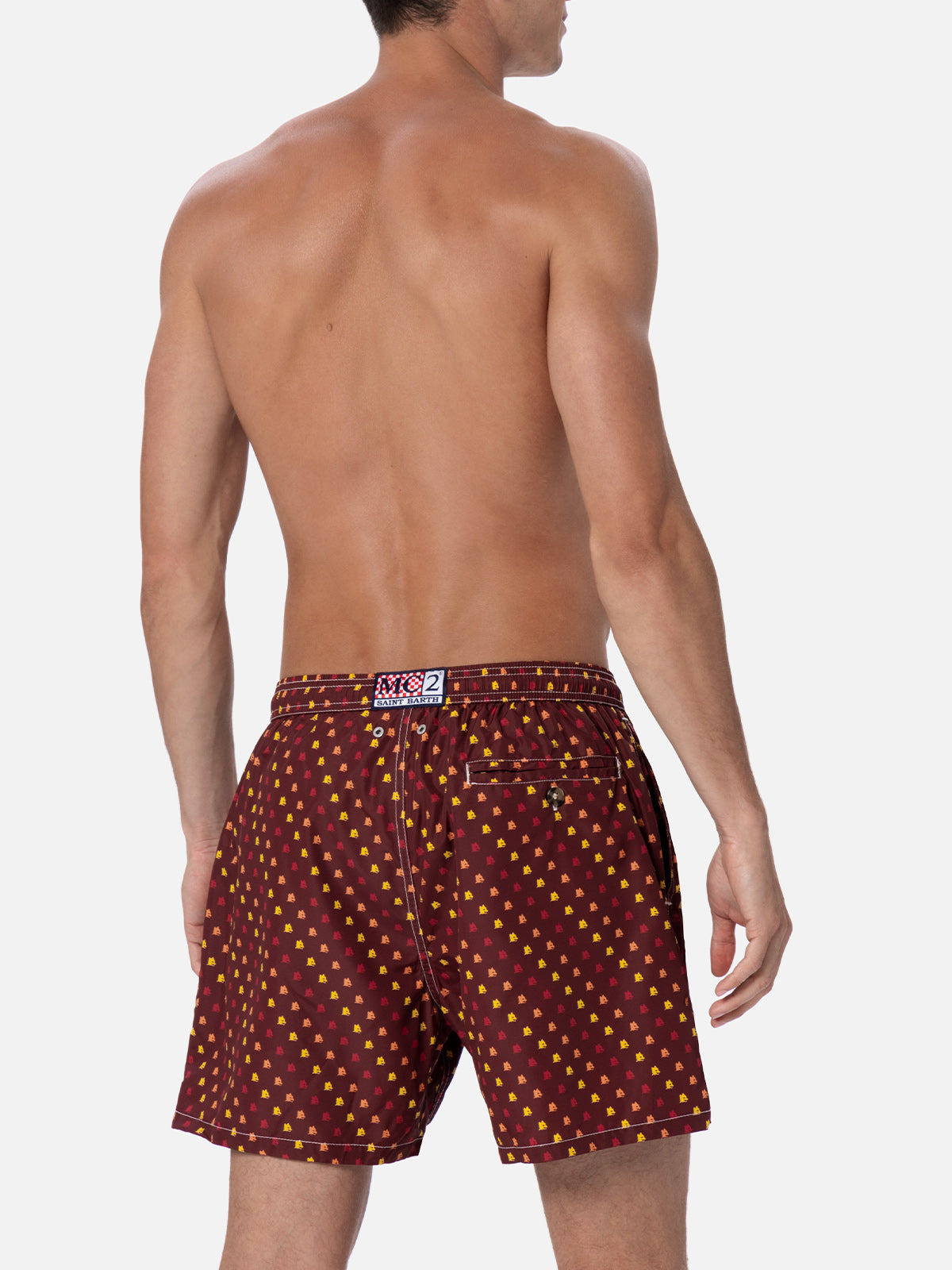 Lightweight fabric swim-shorts Lighting with Roma print | AS ROMA SPECIAL EDITION
