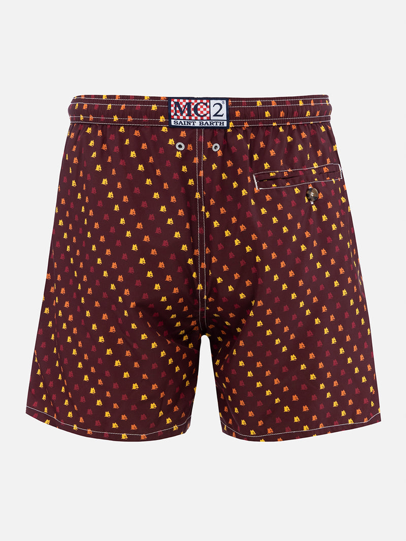 Badeshorts für Herren aus leichtem Stoff Lighting Micro Fantasy mit Roma-Aufdruck | AS ROMA SPECIAL EDITION