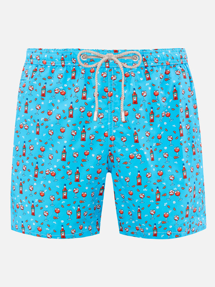 Herren-Badeshorts aus leichtem Stoff Lighting Micro Fantasy mit Aperol Spritz-Aufdruck | APEROL SONDEREDITION