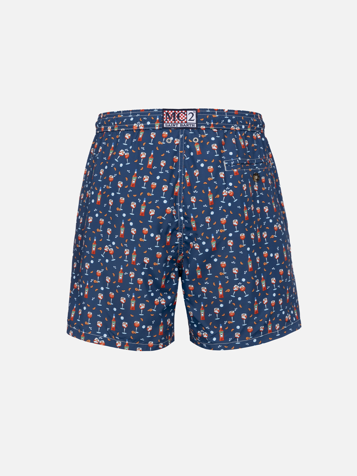 Lightweight fabric swim shorts Lighting with Aperol spritz print | APEROL SPECIAL EDITION - MC2 Saint Barth