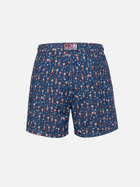 Lightweight fabric swim shorts Lighting with Aperol spritz print | APEROL SPECIAL EDITION - MC2 Saint Barth