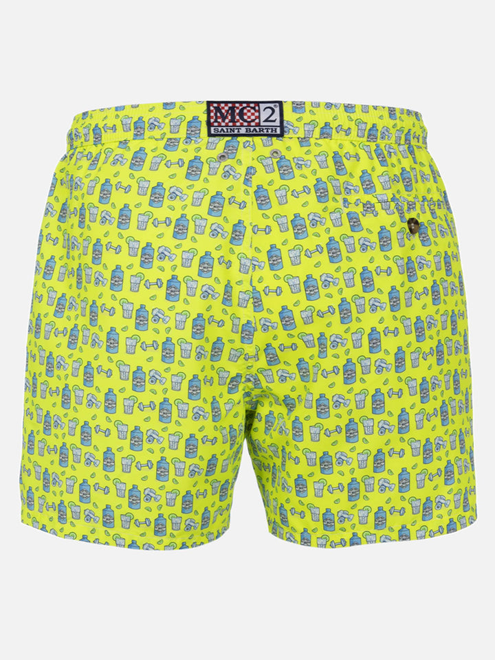 Costume da bagno da uomo in tessuto leggero Lighting Micro Fantasy con stampa gym e gin