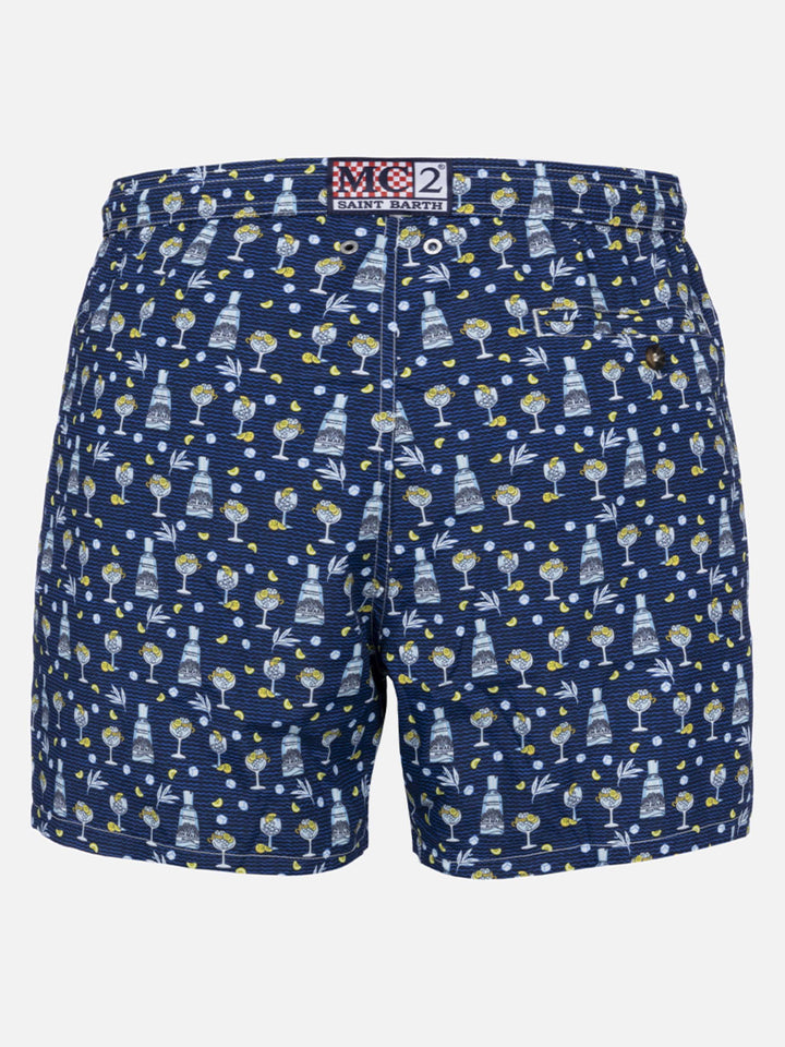 Herren-Badeshorts aus leichtem Stoff Lighting Micro Fantasy mit Gin Mare-Aufdruck | GIN MARE SONDEREDITION