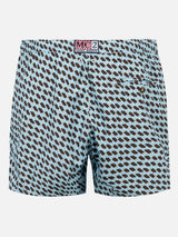 Man light fabric swim shorts with Cremino print | Algida® Special Edition