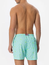 Herren-Badeshorts aus leichtem Stoff mit Krabben-Print