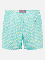 Herren-Badeshorts aus leichtem Stoff mit Krabben-Print