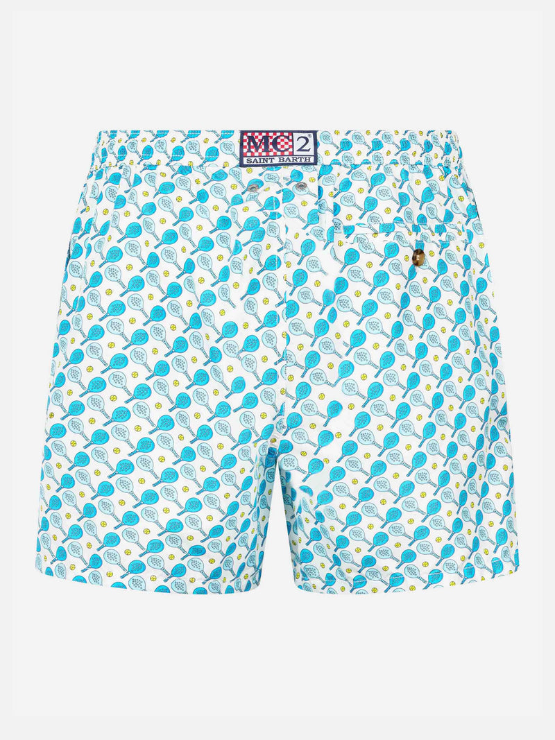 Man lightweight fabric swim-shorts Lighting Micro Fantasy with padel print