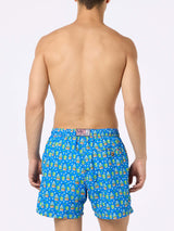 Man lightweight fabric swim-shorts Lighting Micro Fantasy with Paloma Portofino Gin print | PORTOFINO DRY GIN SPECIAL EDITION