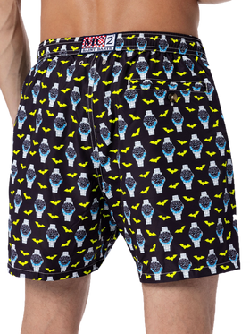 Man lightweight fabric swim-shorts Lighting Micro Fantasy with watches print