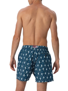 Man lightweight fabric swim-shorts Lighting Micro Fantasy with watches print