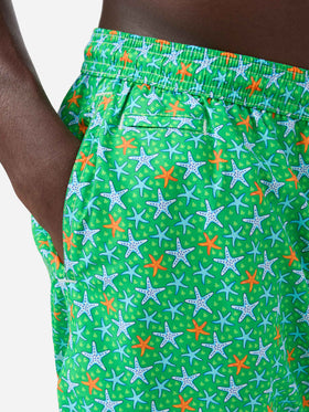 Lighting Micro Fantasy green multicolor starfish print swim shorts