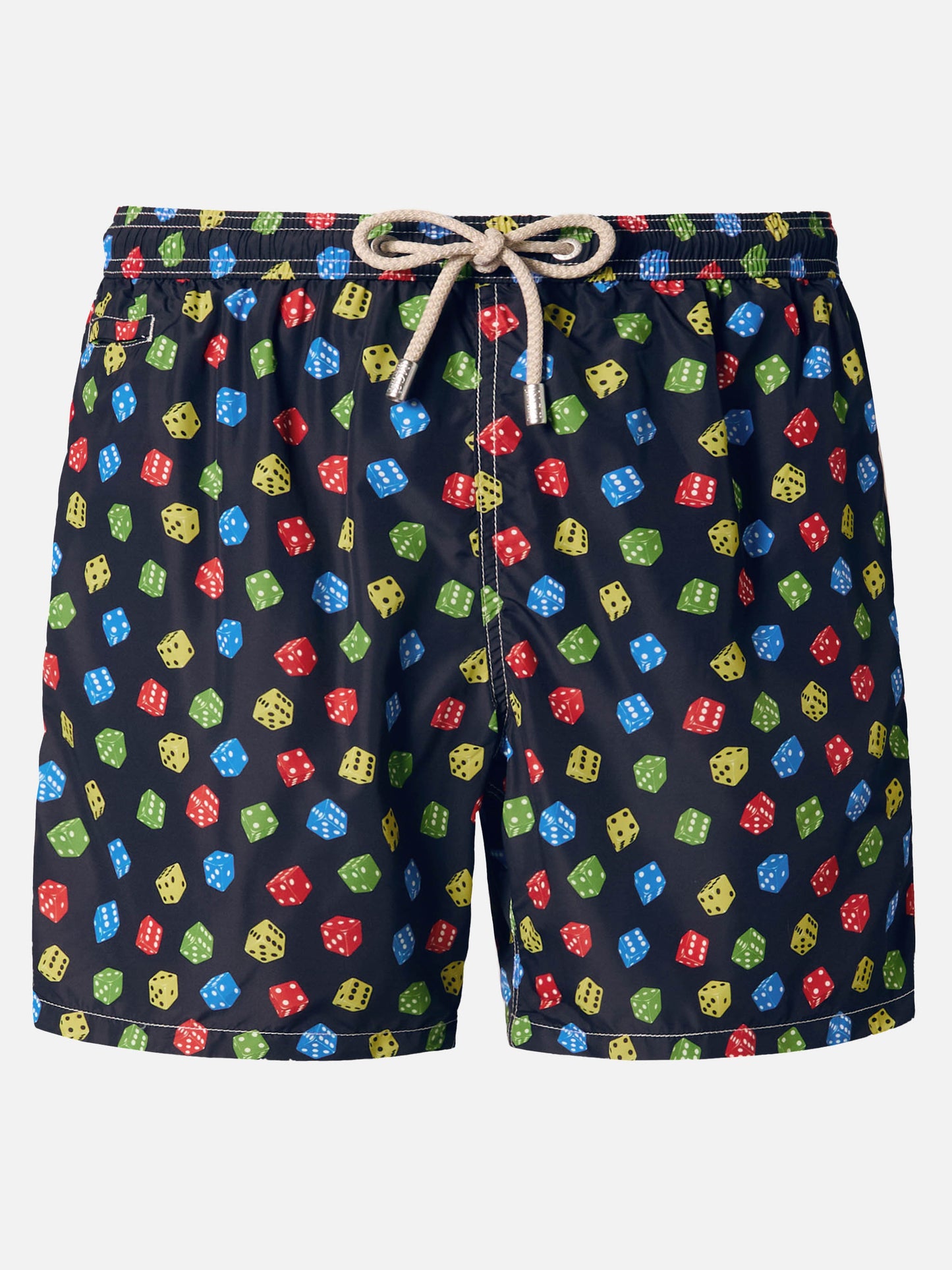 Lightweight fabric swim shorts Lighting with dice print