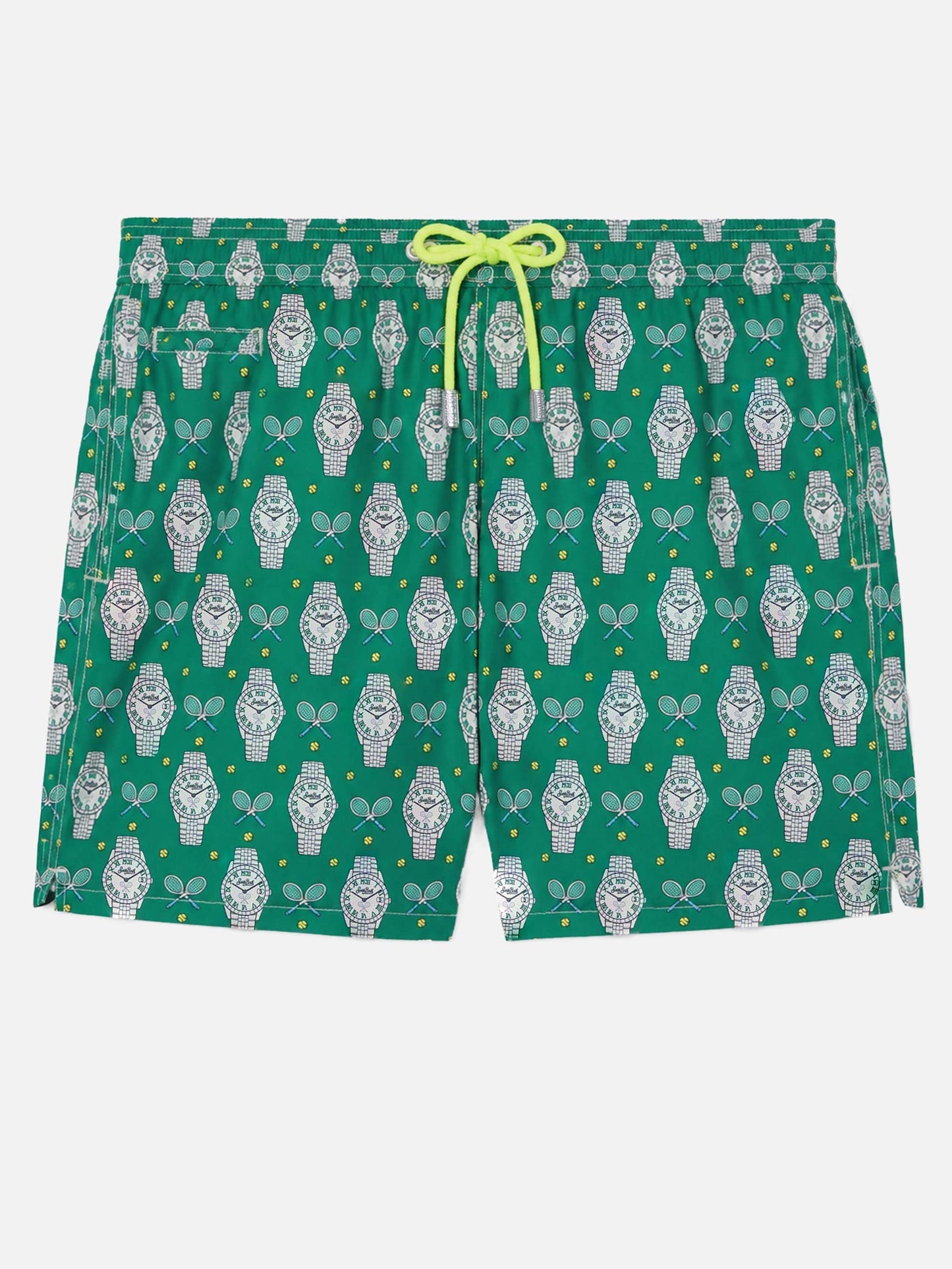 Leichte Badeshorts aus Stoff Lighting mit Uhren-Print 