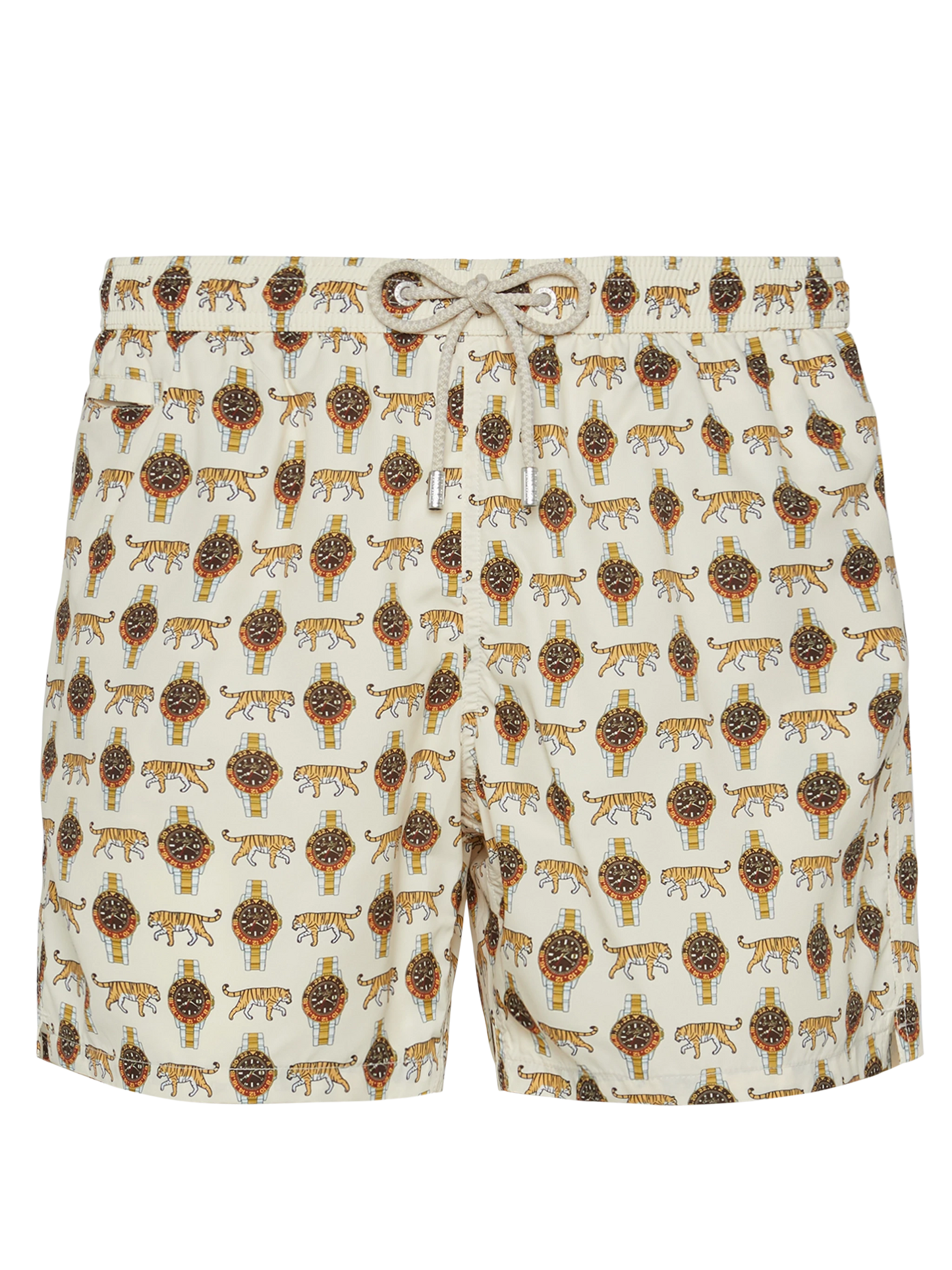 Lightweight fabric swim shorts Lighting with watch print