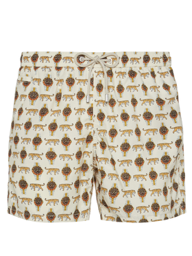 Lightweight fabric swim shorts Lighting with watch print