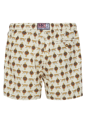 Lightweight fabric swim shorts Lighting with watch print
