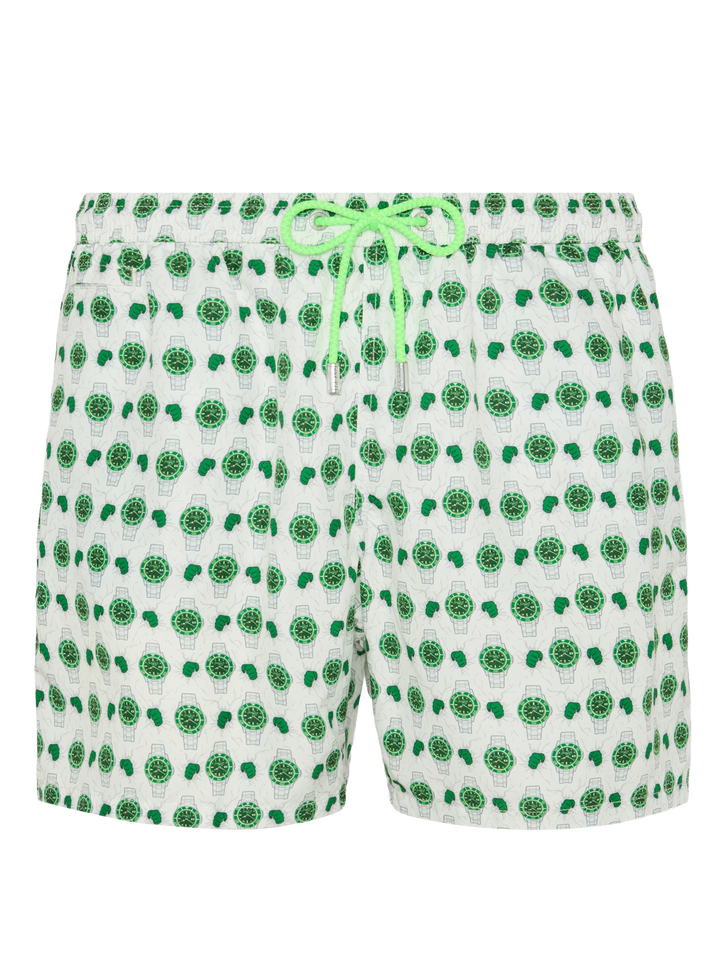 Lightweight fabric swim shorts Lighting with watch print - MC2 Saint Barth