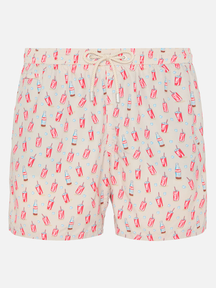 Badeshorts aus leichtem Stoff Lighting mit Inter-Print | COCA COLA SPECIAL EDITION