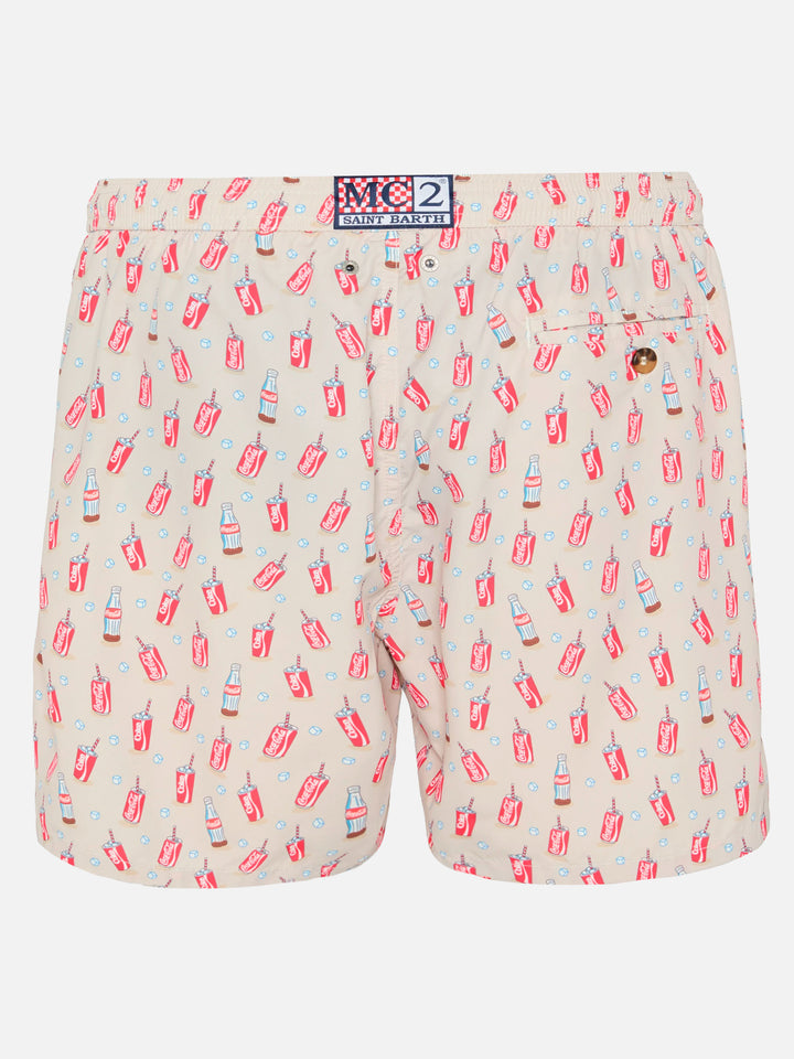 Badeshorts aus leichtem Stoff Lighting mit Inter-Print | COCA COLA SPECIAL EDITION