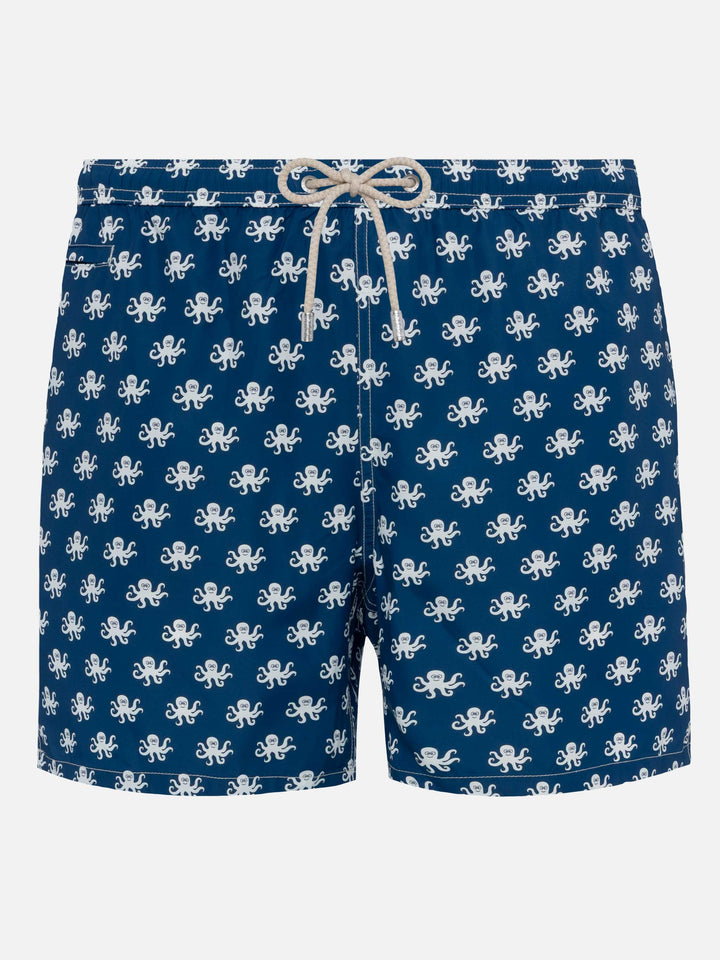 Badeshorts aus leichtem Stoff „Lighting“ mit Oktopus-Print