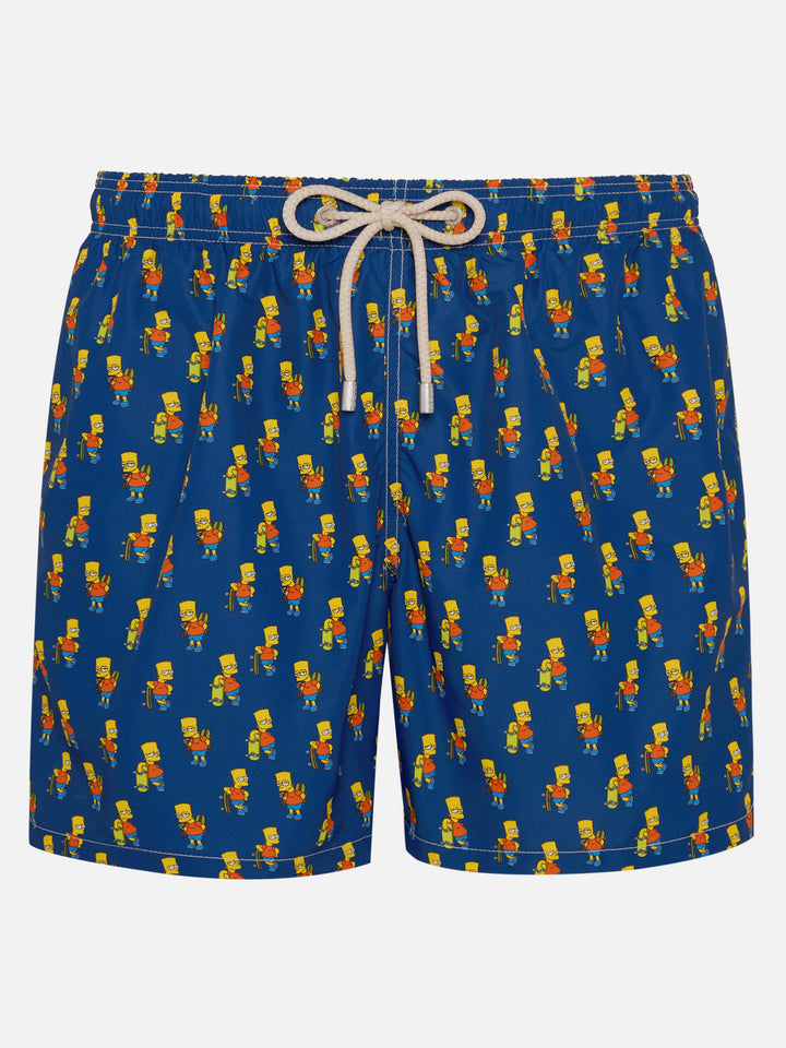 Herren-Badeshorts aus leichtem Stoff mit Skater-Bart-Aufdruck | DIE SIMPSONS-SONDERAUSGABE