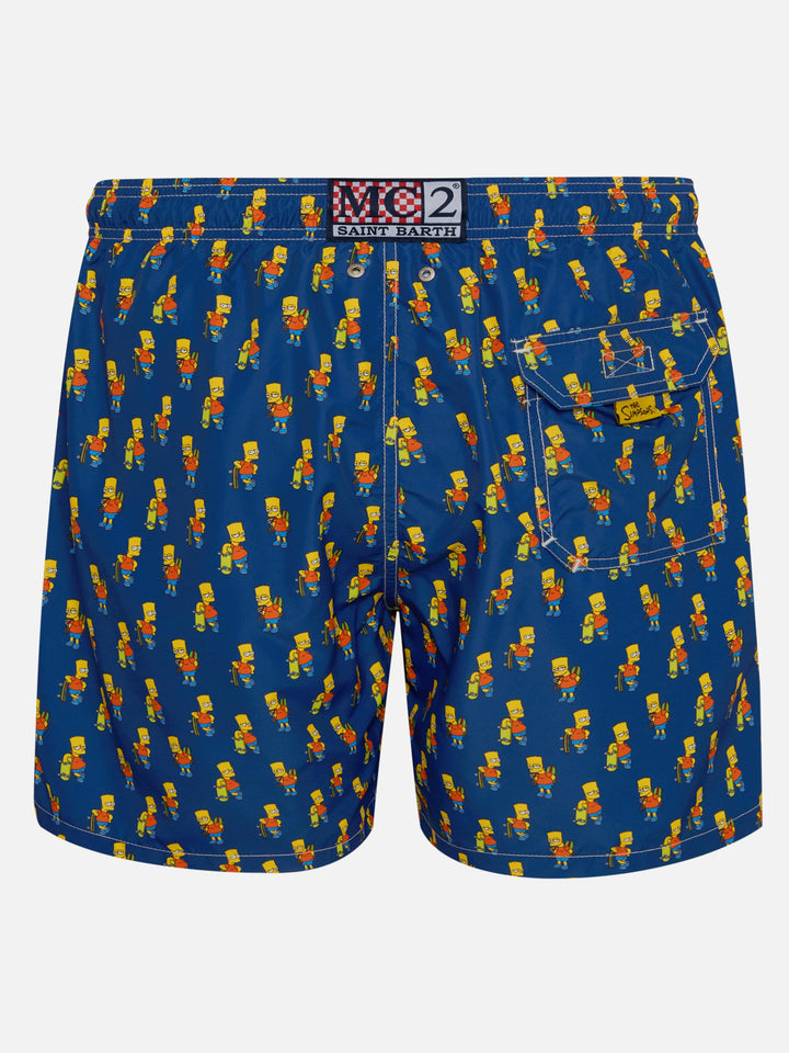Herren-Badeshorts aus leichtem Stoff mit Skater-Bart-Aufdruck | DIE SIMPSONS-SONDERAUSGABE